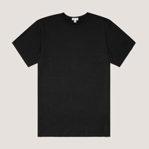 Sunspel Classic Black Short Sleeve Shirt